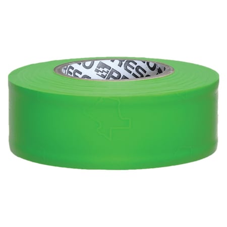 Presco Flagging Tape, Fluorescent Green, 1-3/16" Wide x 150' Length, PVC, 3 mil TXGG-373